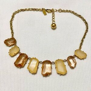 Kate Spade Geo Honey Gems Statement Necklace Gold Tone